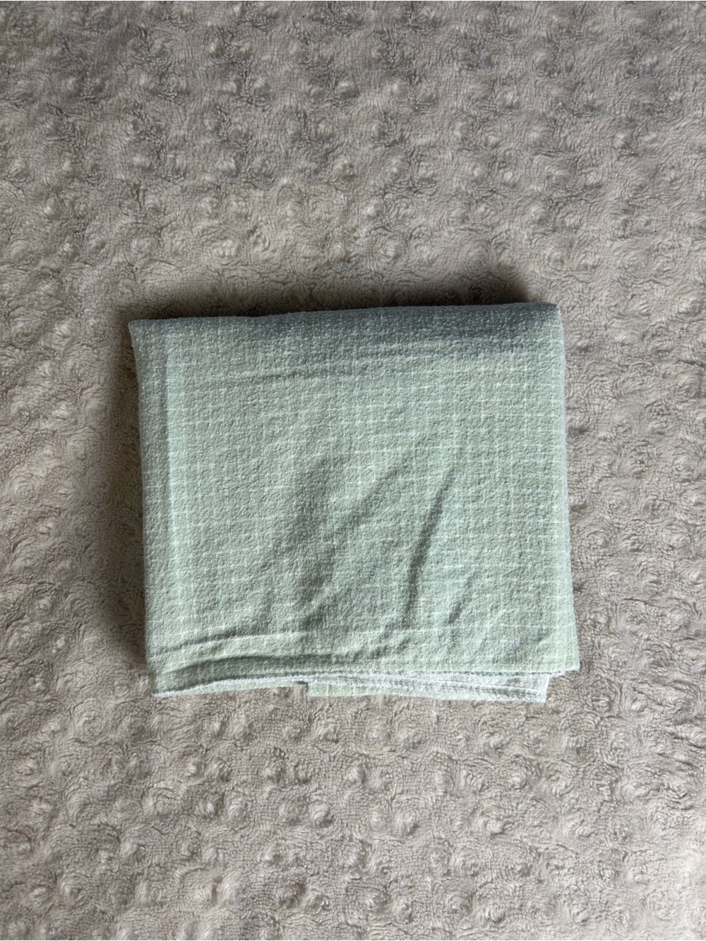 Garanimals Light Green White Squares Plaid Baby Receiving Blanket Flannel Cotton